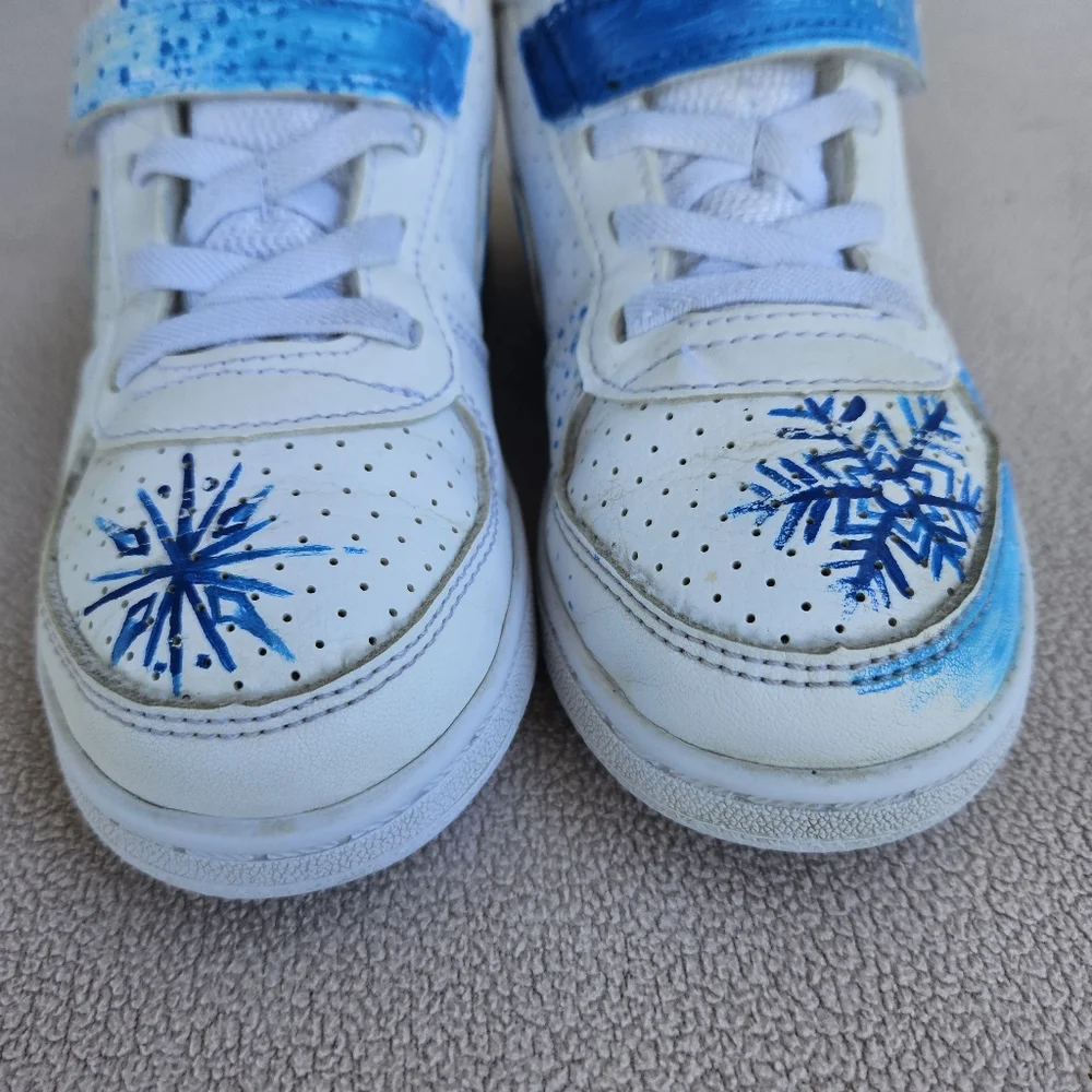 Nike Court Borough Low 2 Toddler Sneaker 10C White Frozen OOAK Olaf AV3172-100